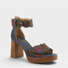 L'Artiste BANGLES SANDALS in NAVY MULTI, front view