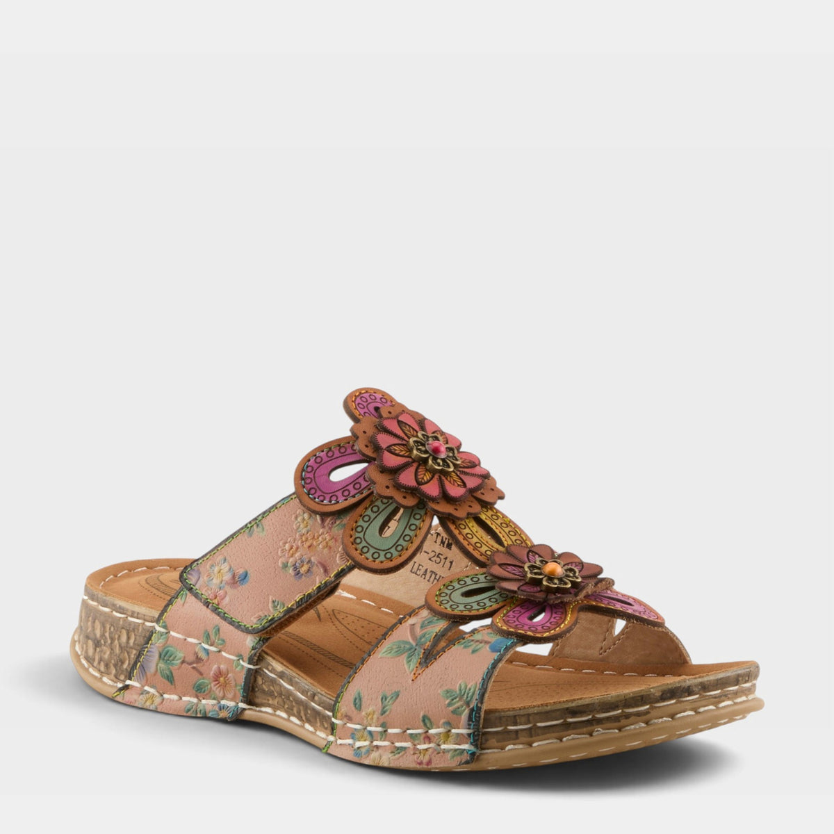 L'Artiste BEAUDIE SANDALS in TAN MULTI, front view
