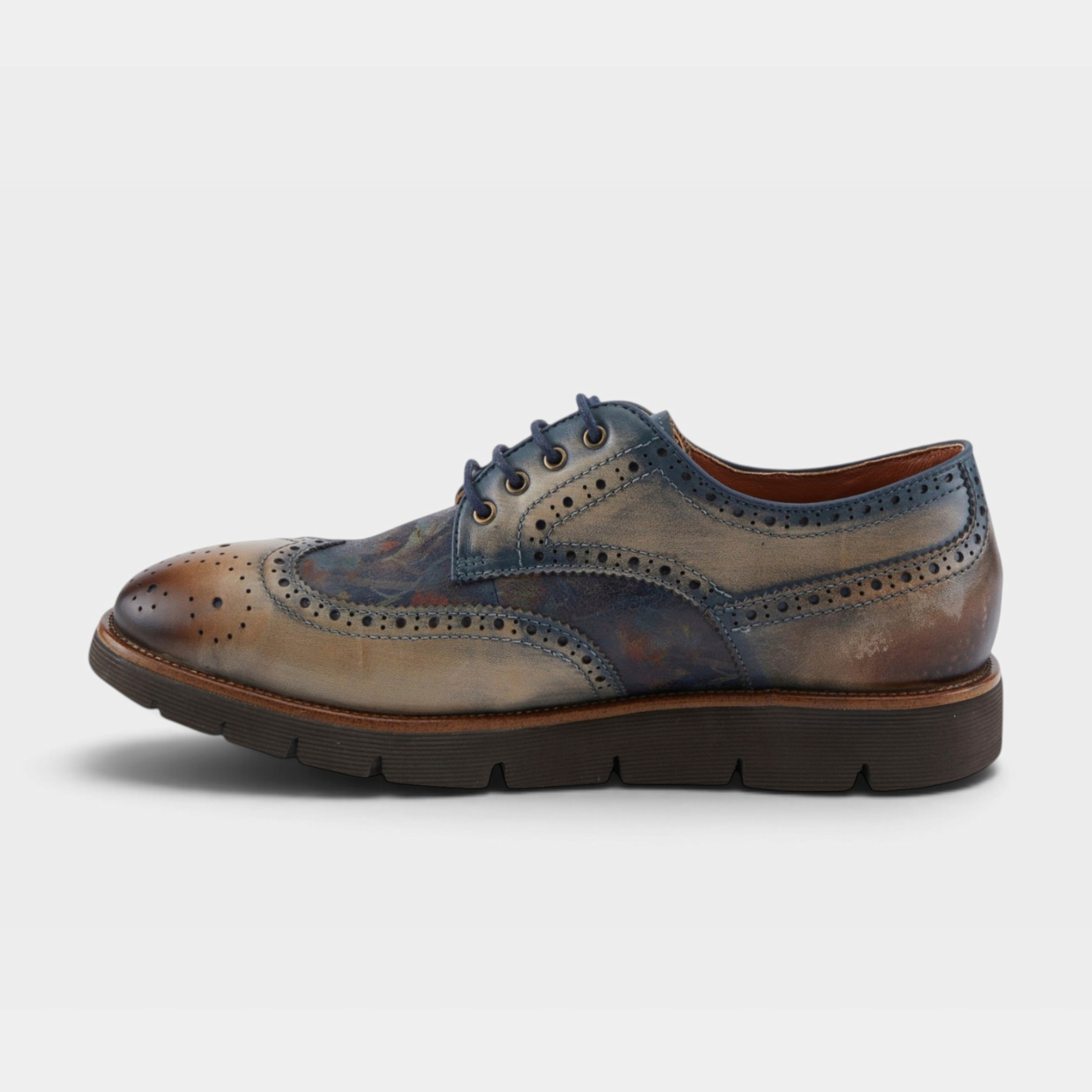 L'Artiste Men Beaufort Taupe Multi Oxford Shoe