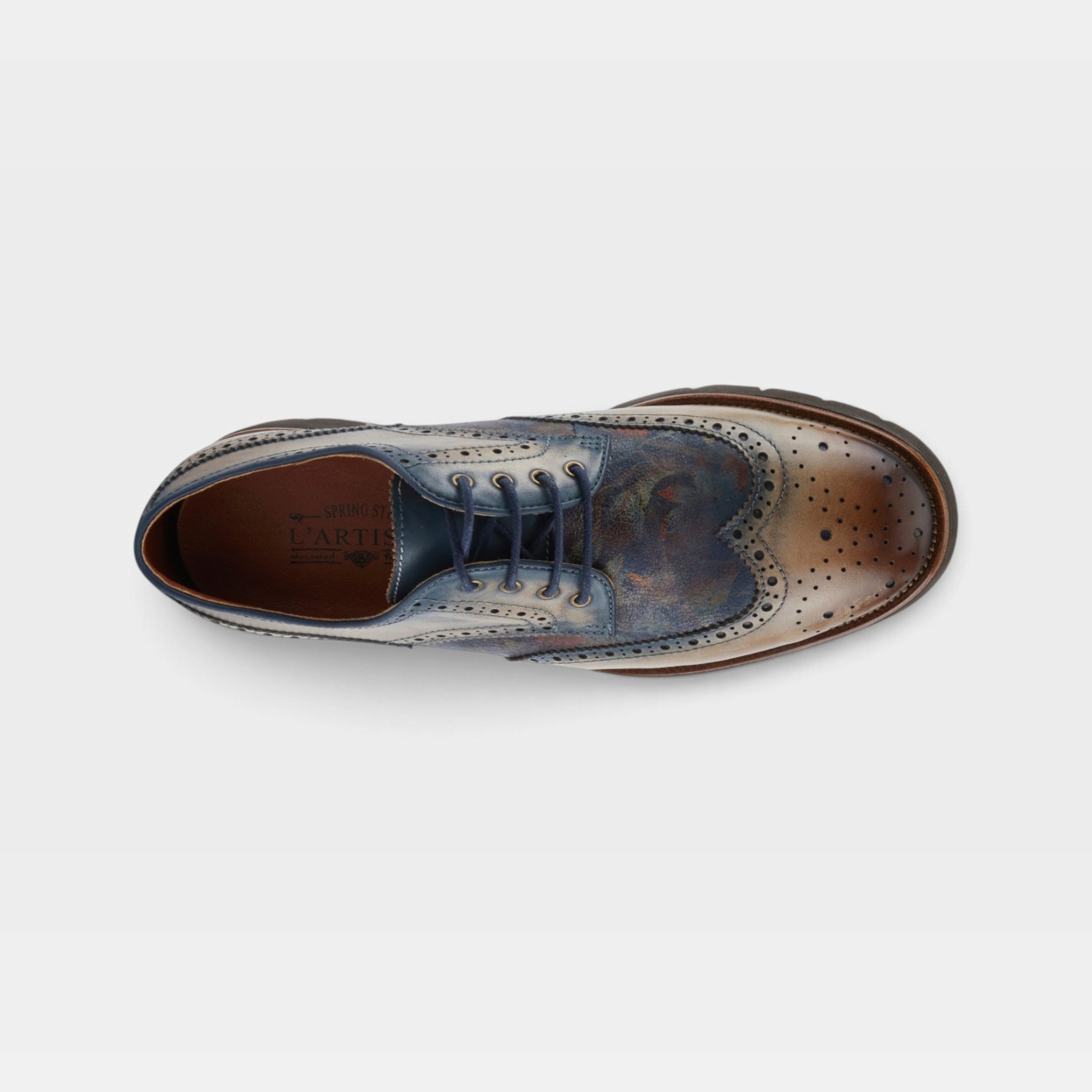 L'Artiste Men Beaufort Taupe Multi Oxford Shoe