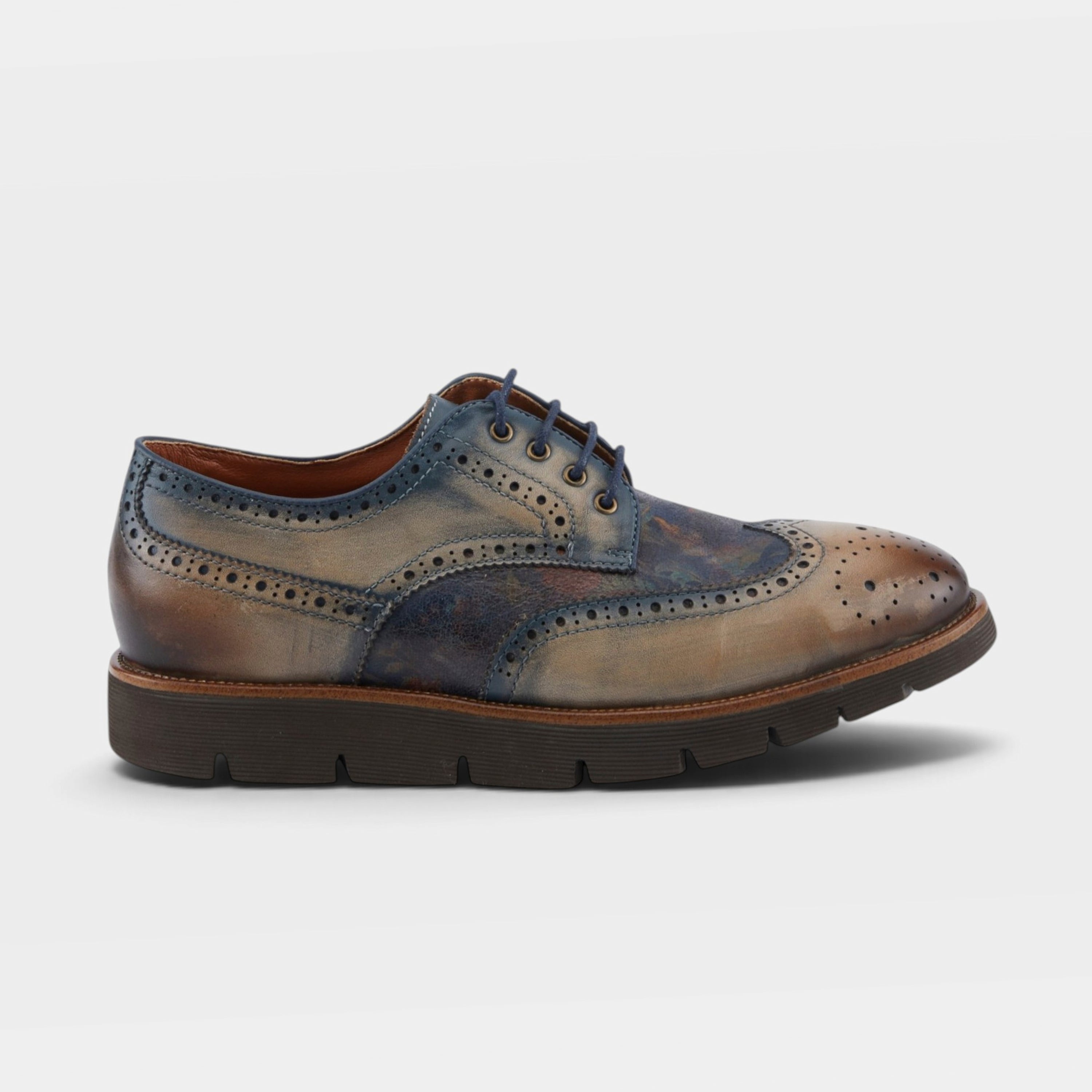 L'Artiste Men Beaufort Taupe Multi Oxford Shoe