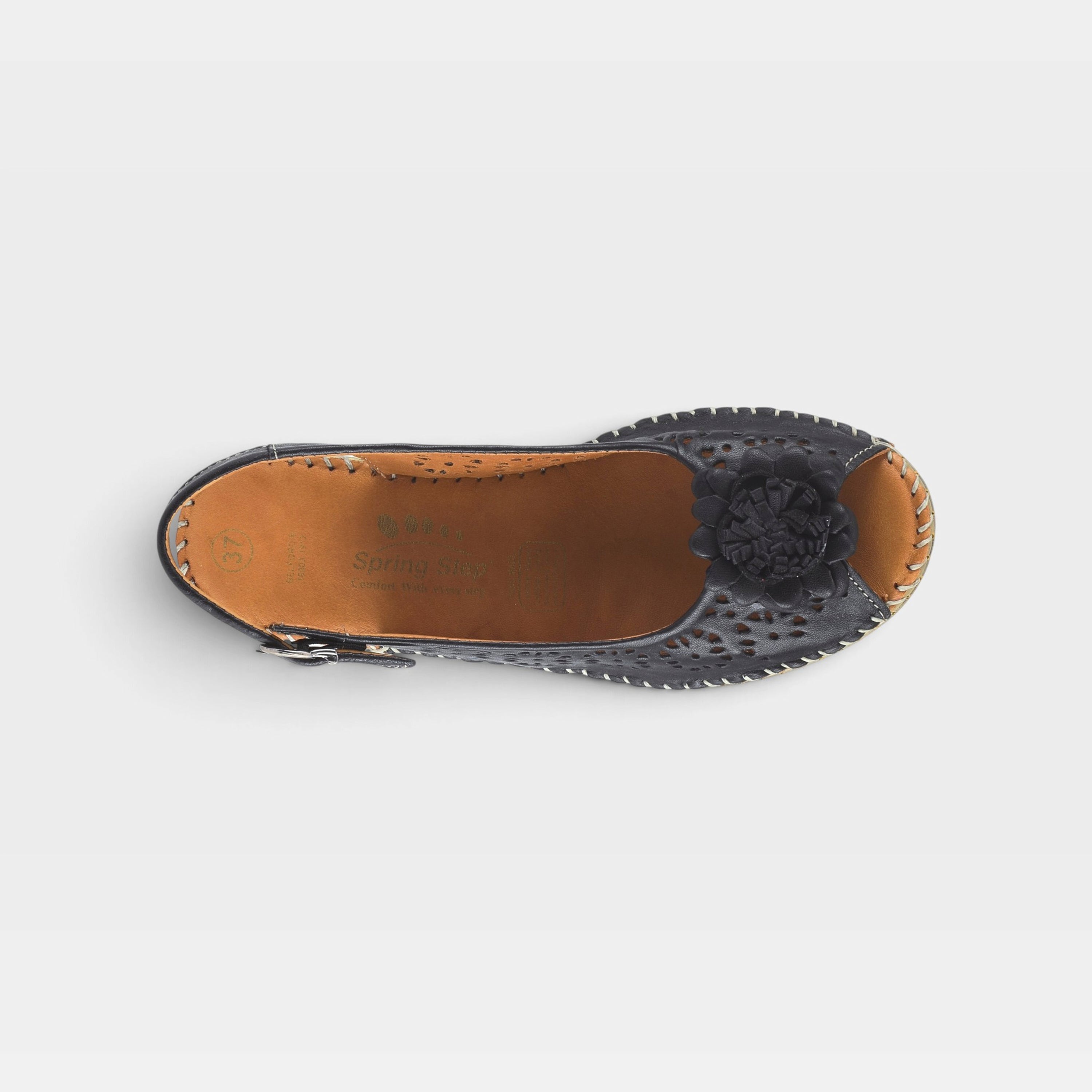 Spring Step Belford Black Sandal