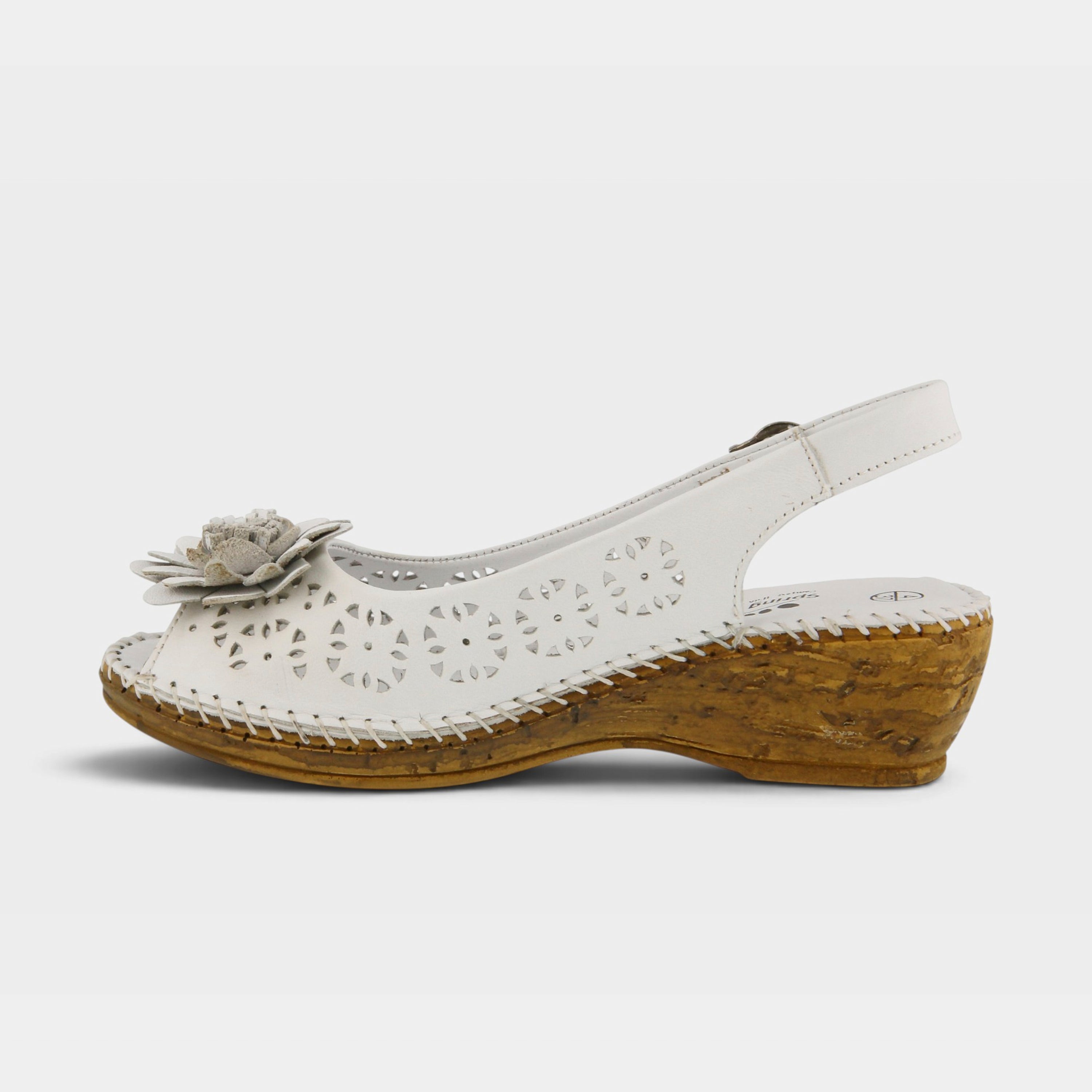 Spring Step Belford White Sandal