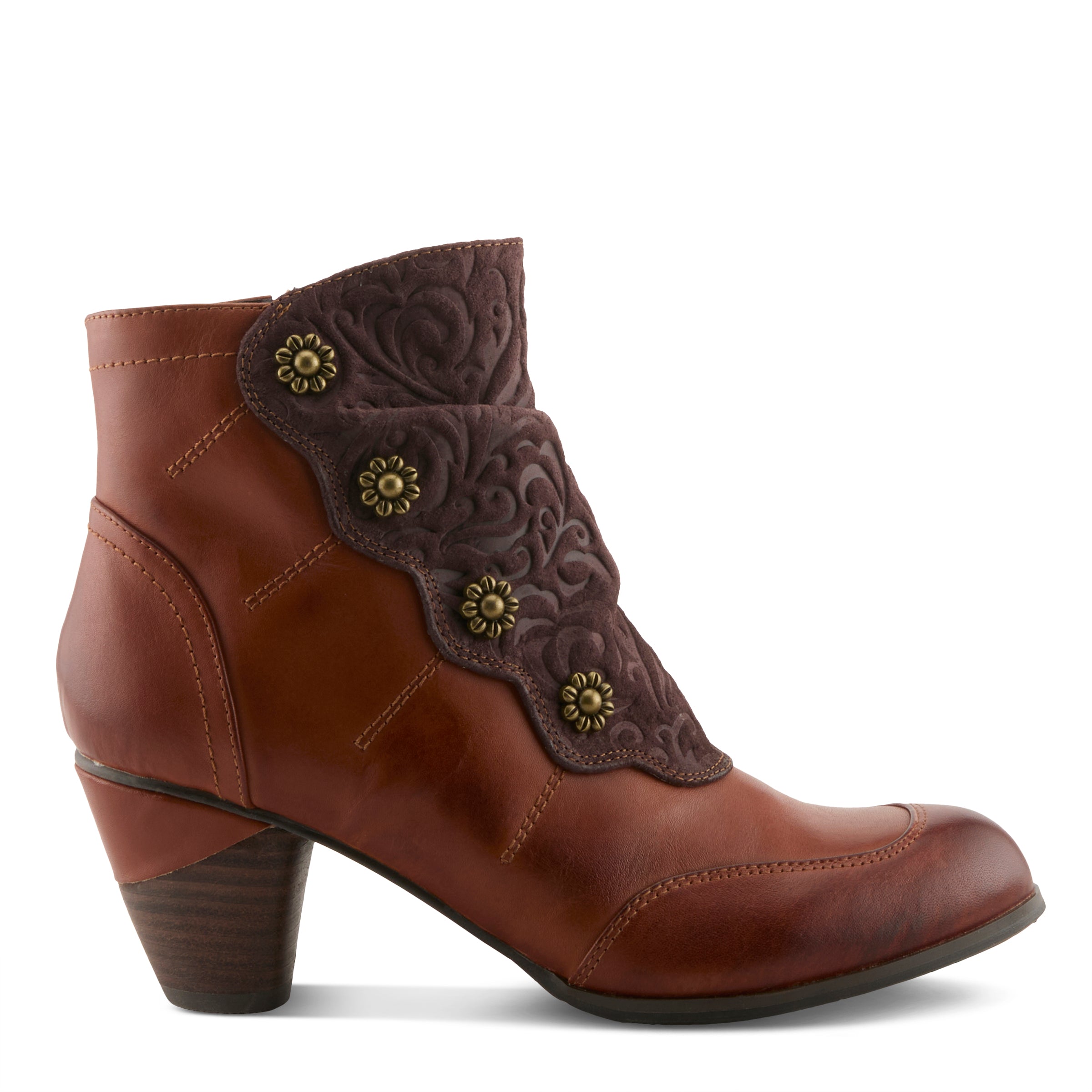 bushdebrunt brunt レッテル letter タンカラー L'artiste Belgard Leather Boots for Women - Spring Step Shoes