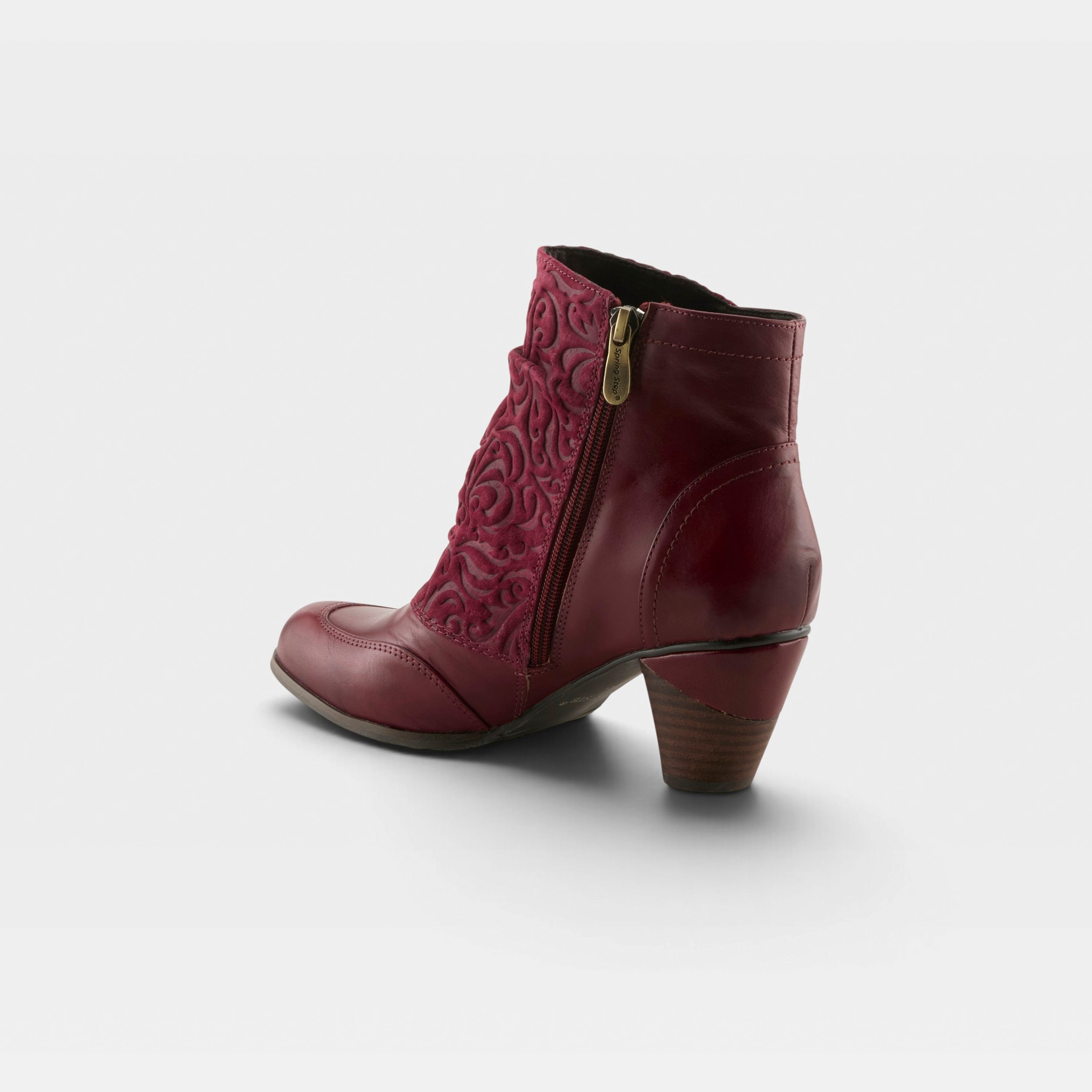 L'Artiste Belgard boots in Bordeaux, alternate angle view