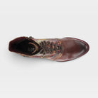 L'Artiste Benatar western bootie in Brown Multi, top view