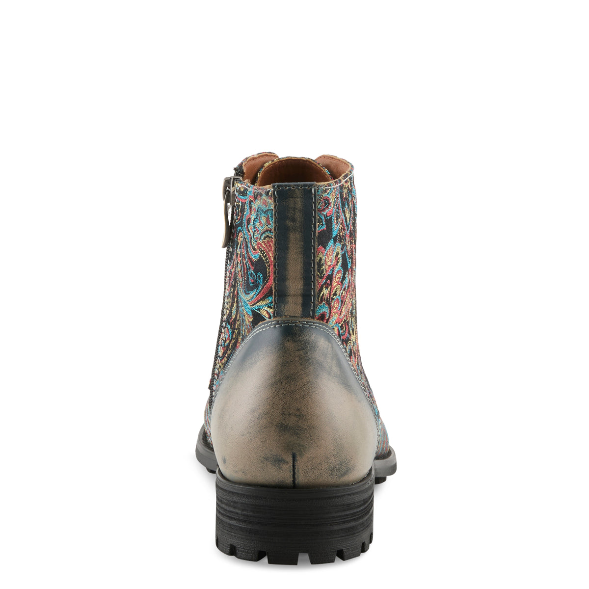L'Artiste L'ARTISTE MEN BERGER BOOTIE boot in blue multi with handcrafted leather design