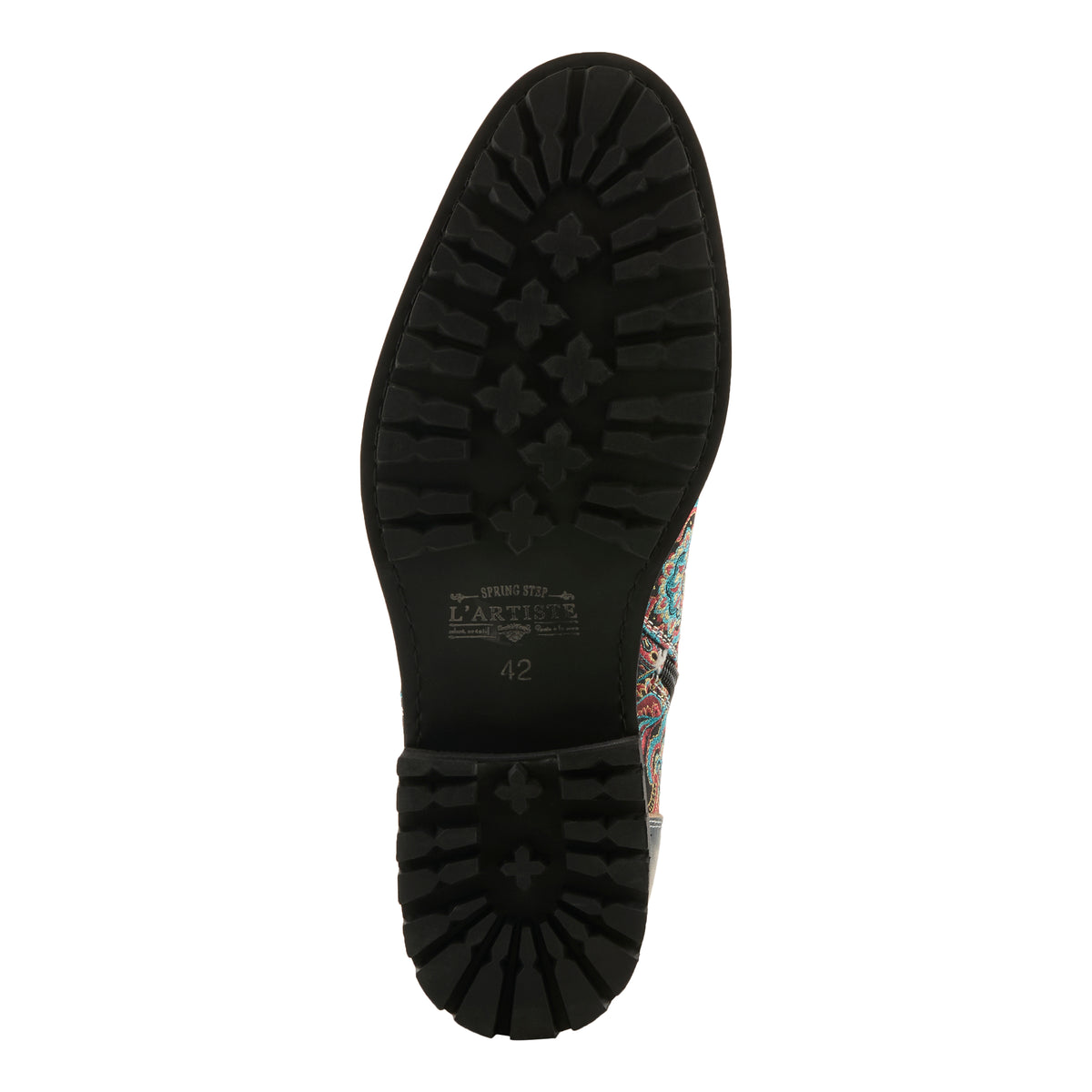 L'Artiste L'ARTISTE MEN BERGER BOOTIE boot in blue multi with handcrafted leather design