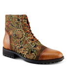L'Artiste L'ARTISTE MEN BERGER BOOTIE boot in tan multi with handcrafted leather design