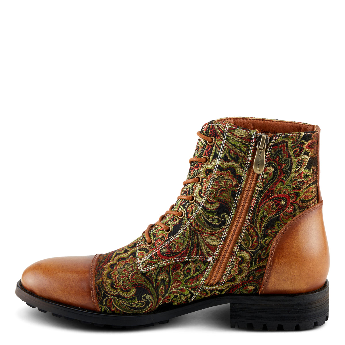 L'Artiste L'ARTISTE MEN BERGER BOOTIE boot in tan multi with handcrafted leather design