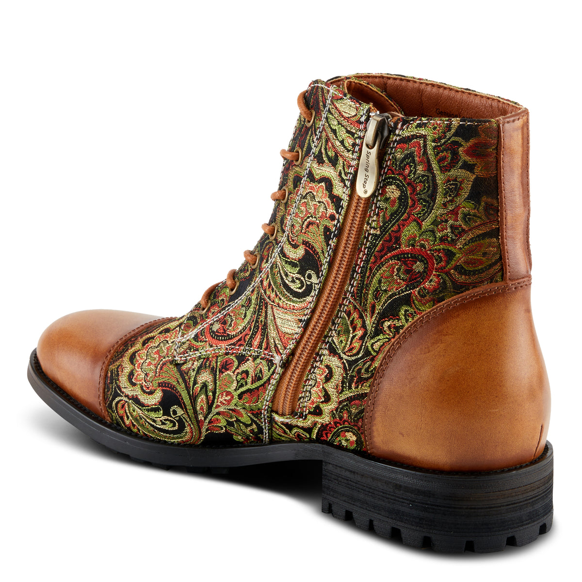 L'Artiste L'ARTISTE MEN BERGER BOOTIE boot in tan multi with handcrafted leather design