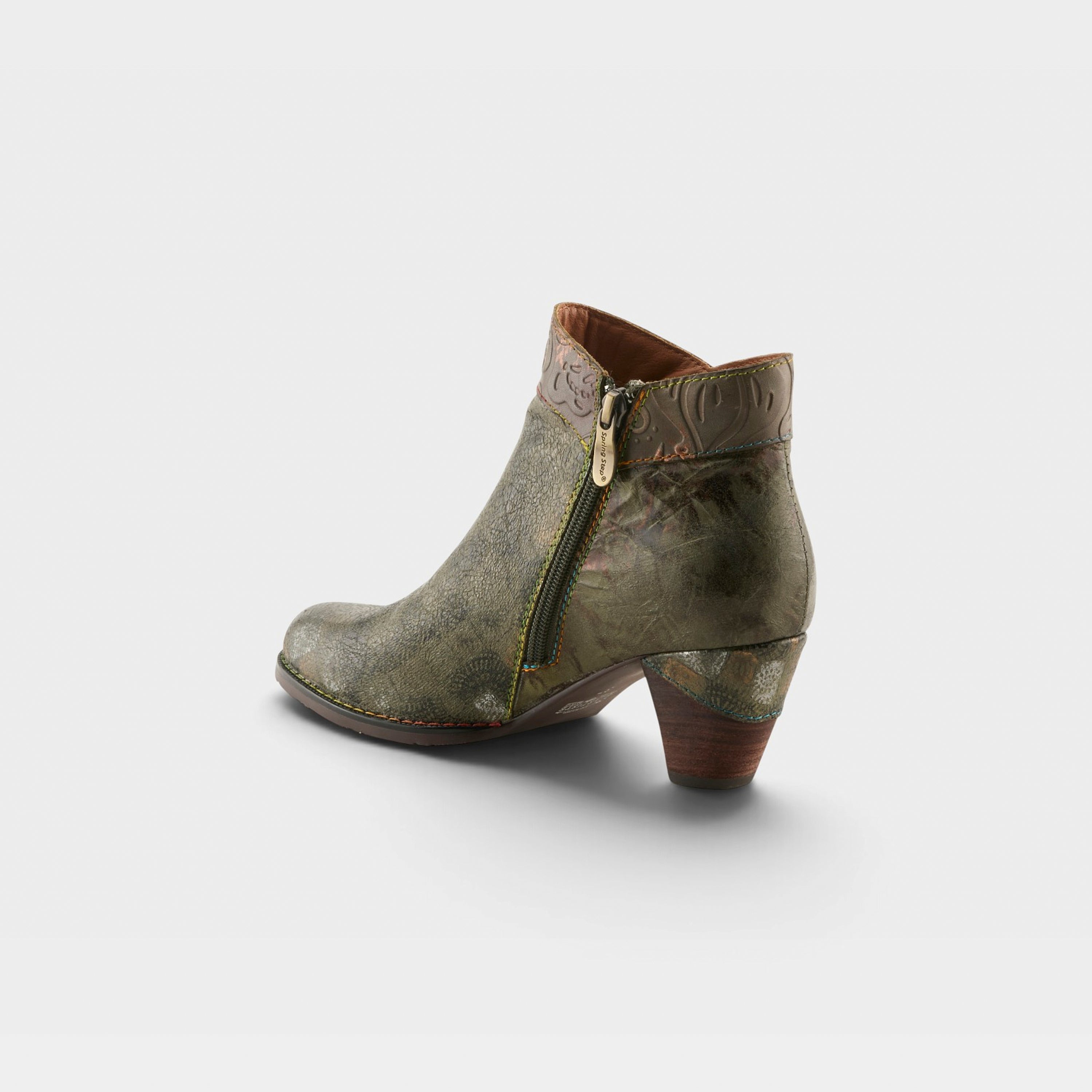 L'Artiste Bestlove boots in Olive Multi, alternate angle view