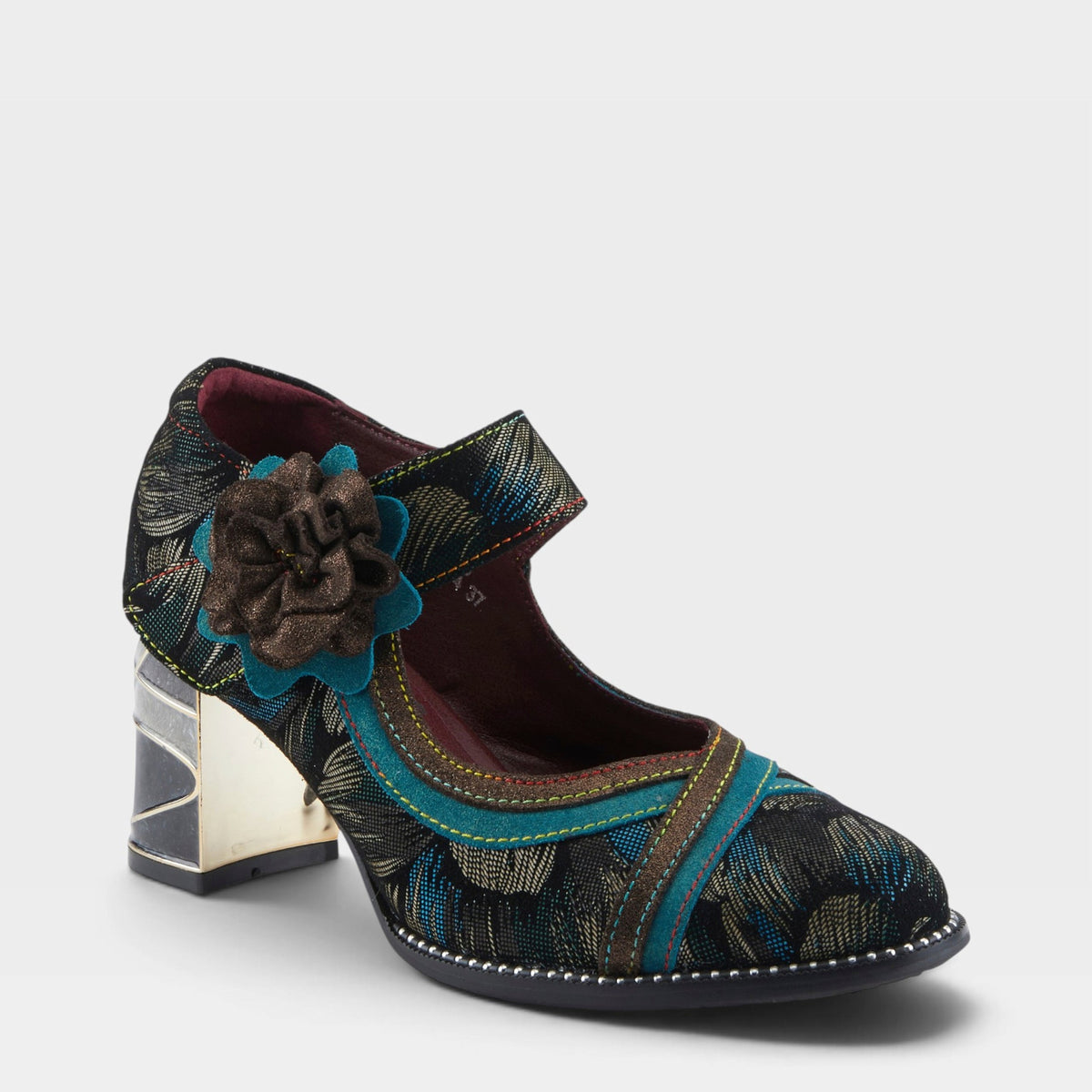 L'Artiste BEVERLYHILLS SHOES in TEAL MULTI, front view