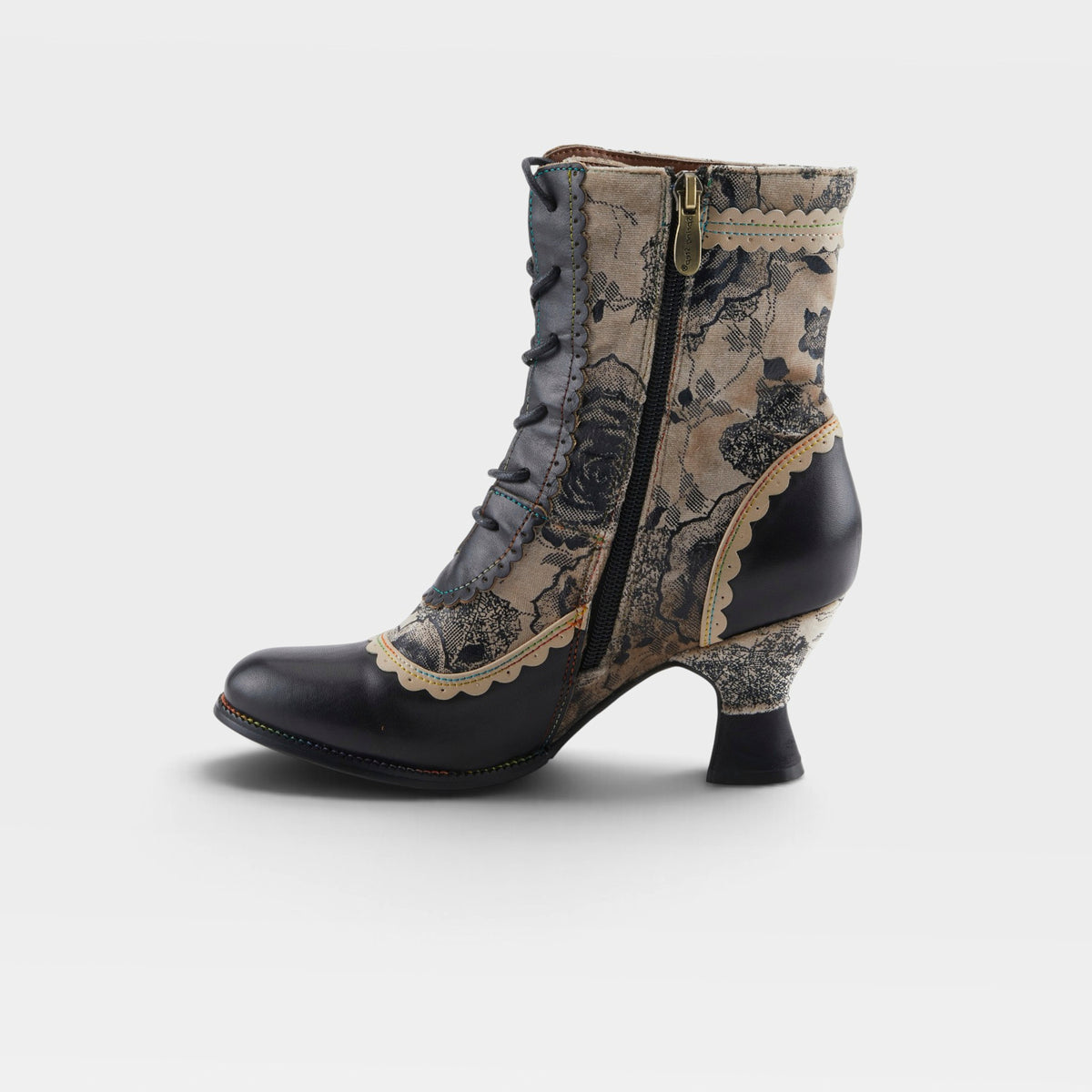 L'Artiste Bewitch-Prit boots in Black Multi, side view