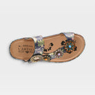 L'Artiste Blissbloom sandals in Navy Multi, top view