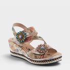 L'Artiste Blissful sandals in Beige Multi, front view