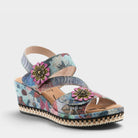 L'Artiste Blissful sandals in Navy Multi, front view