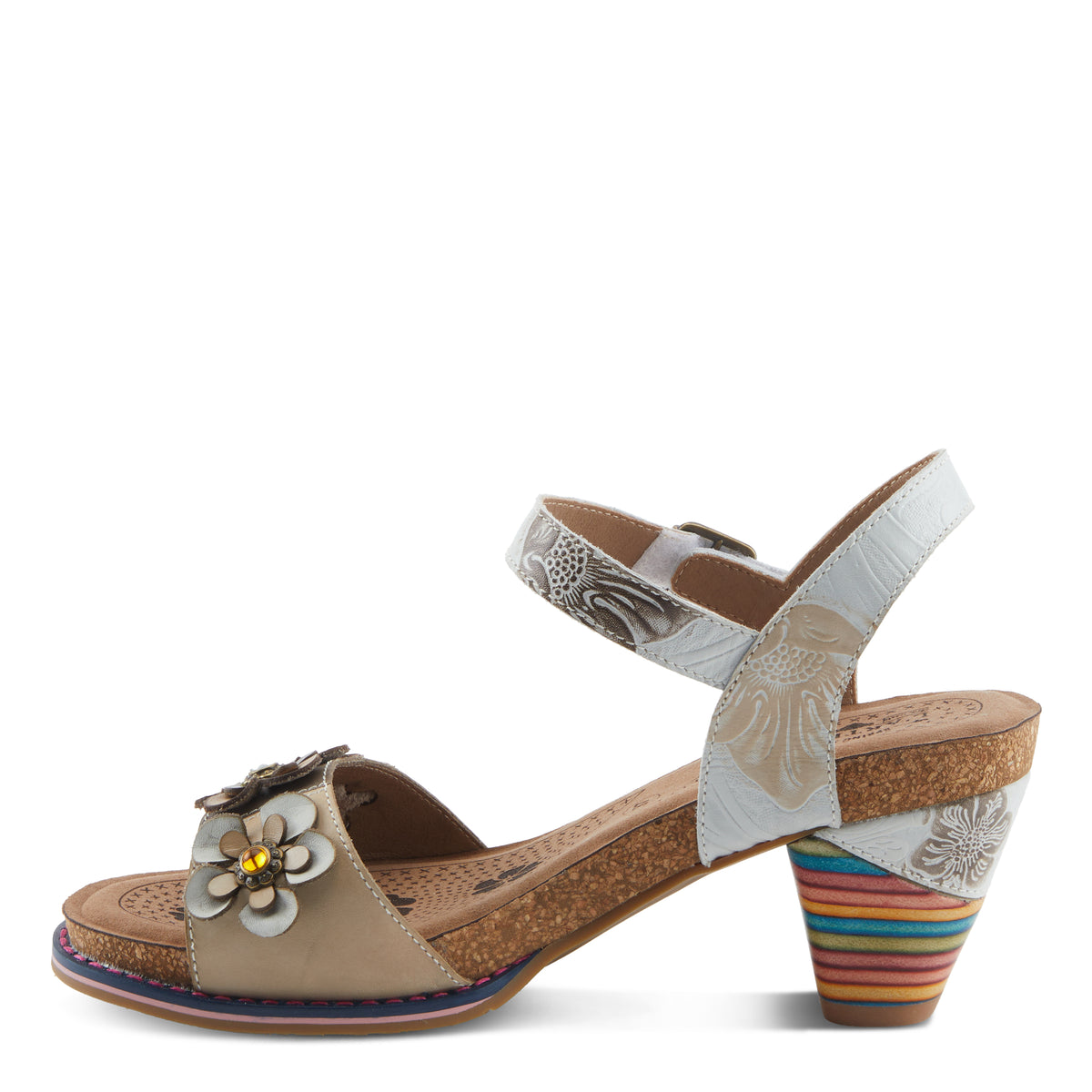 L'Artiste L'ARTISTE BLUESKY SANDALS sandal in turquoise multi with handcrafted leather design