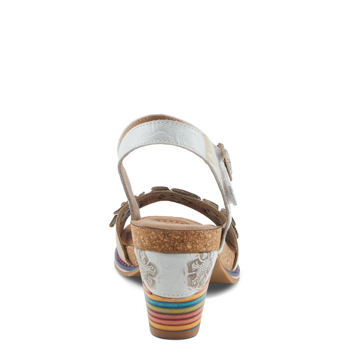 L'Artiste L'ARTISTE BLUESKY SANDALS sandal in white multi with handcrafted leather design