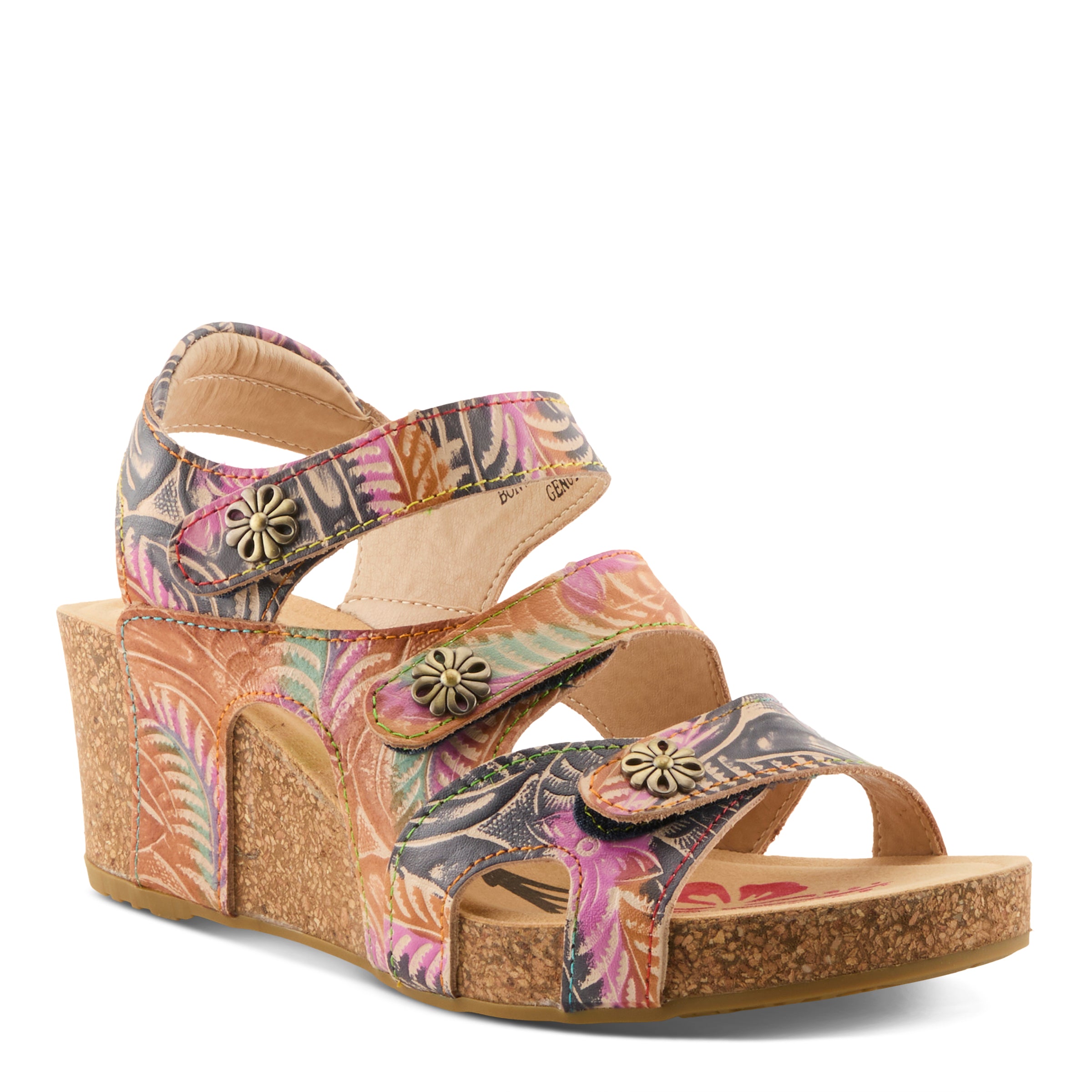 L'Artiste L'ARTISTE BONVOYAGE SANDALS sandal in navy multi with handcrafted leather design