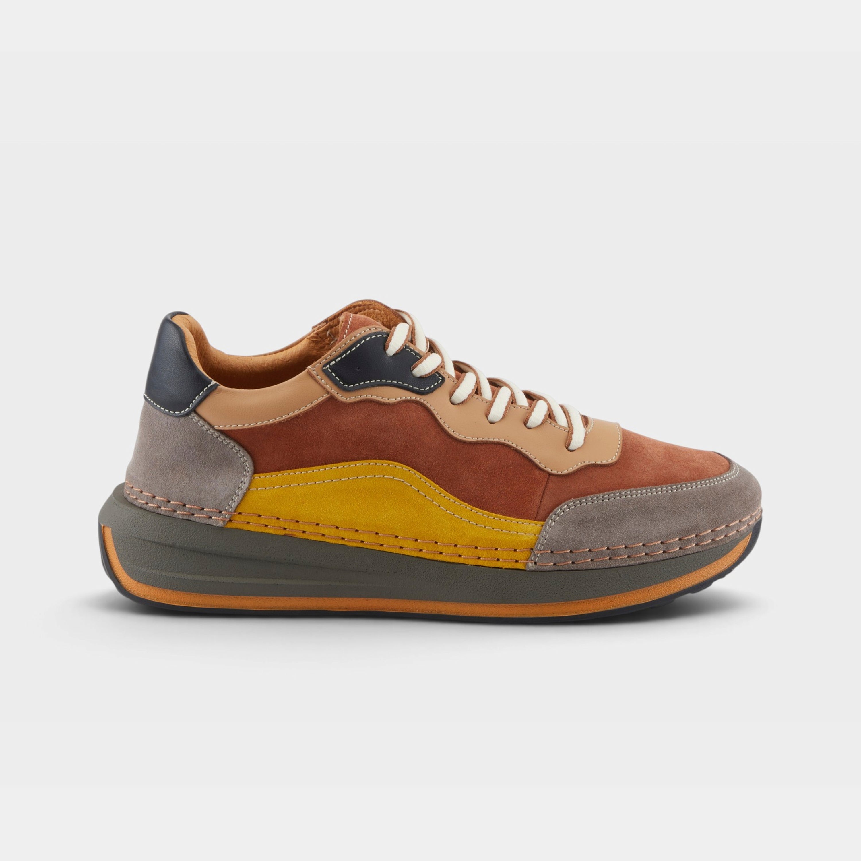 Spring Step Booker Camel Multi Suede Sneaker
