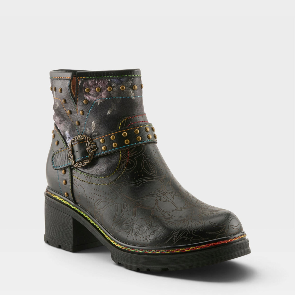 L'Artiste BRANCHOUT BOOTS in BLACK MULTI, front view