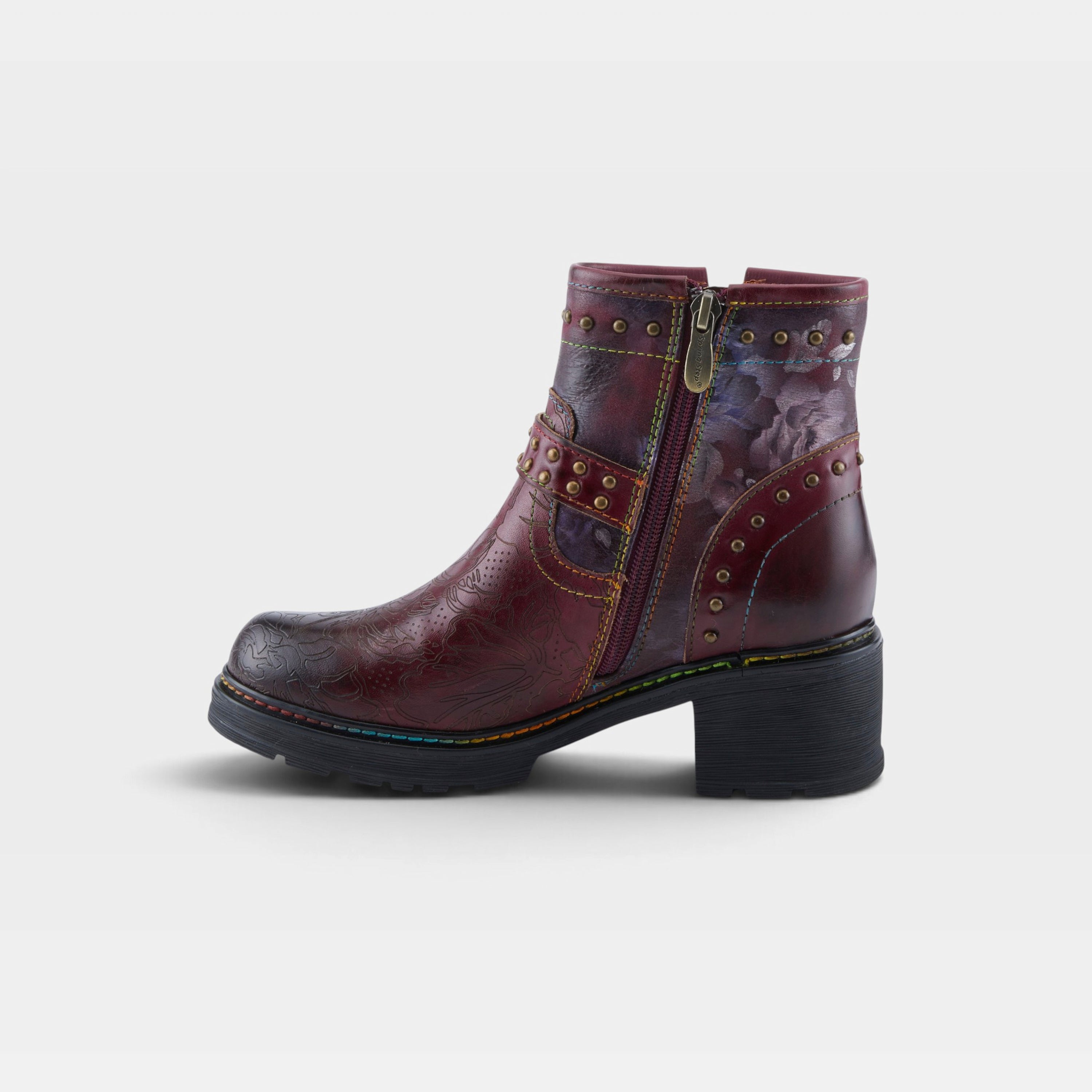 L'Artiste Branchout boots in Bordeaux Multi, side view