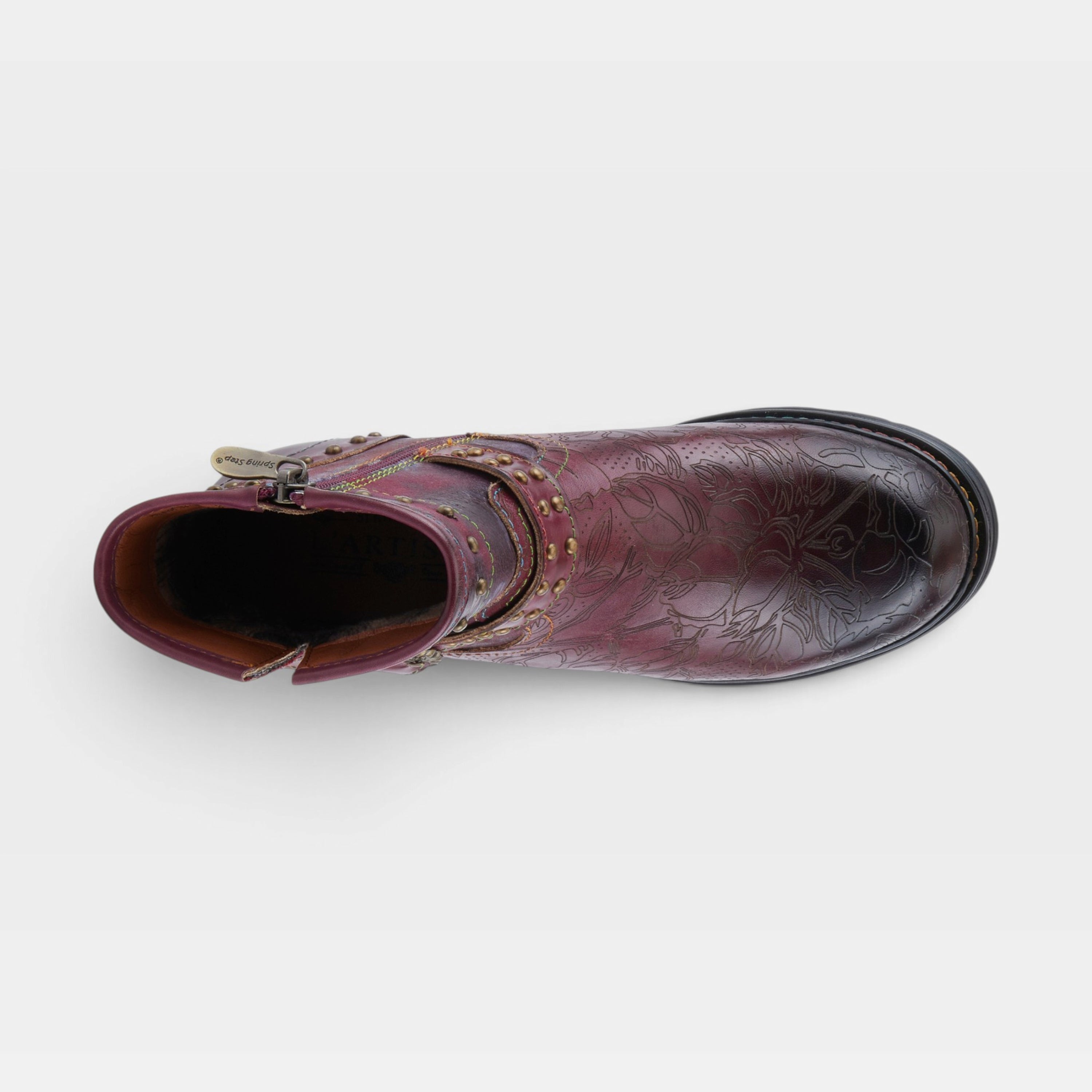 L'Artiste Branchout boots in Bordeaux Multi, top view