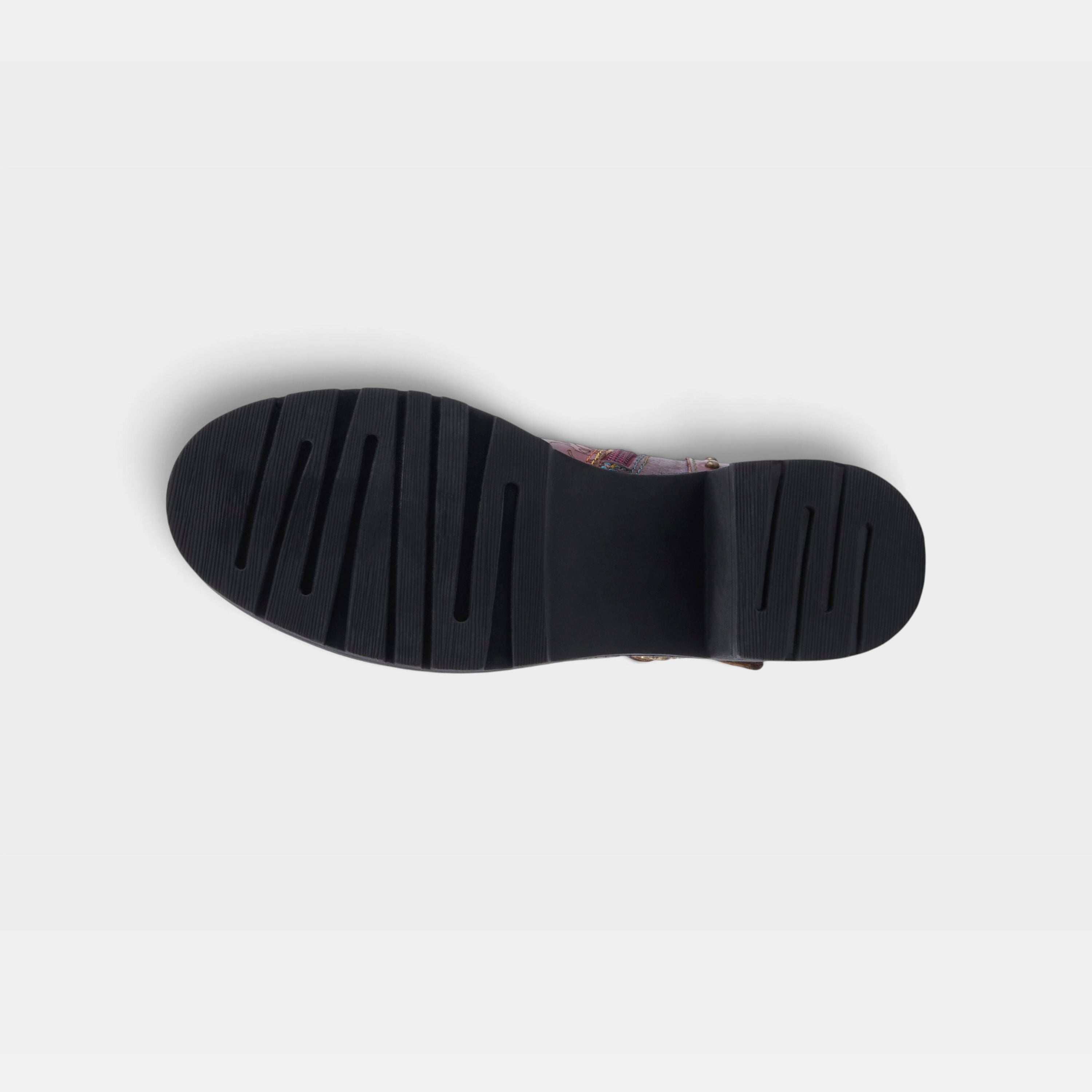 L'Artiste Branchout boots in Bordeaux Multi, outsole view