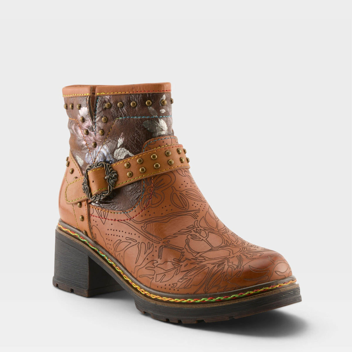 L'Artiste BRANCHOUT BOOTS in CAMEL MULTI, front view