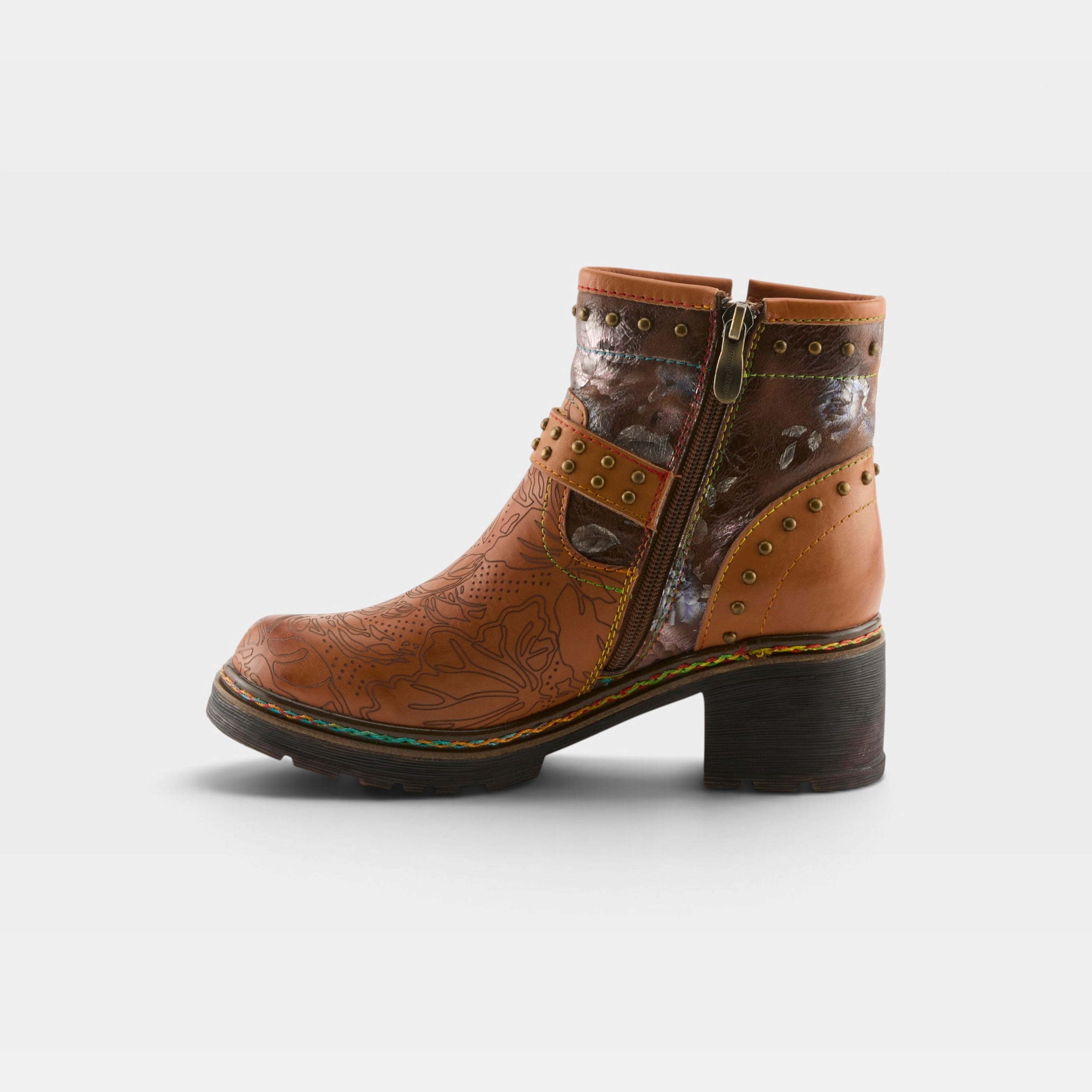 L'Artiste Branchout boots in Camel Multi, side view