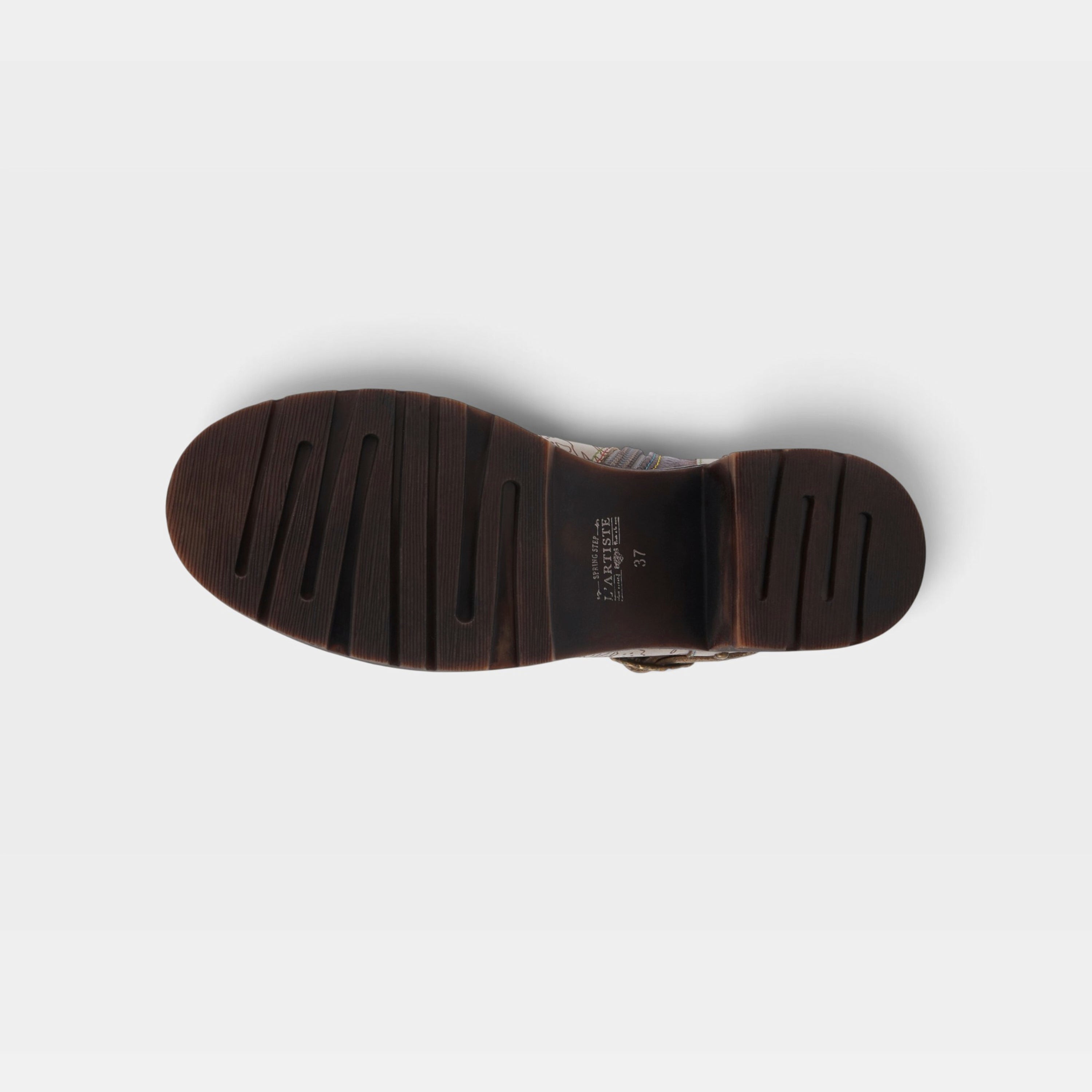 L'Artiste Branchout boots in Grey Multi, outsole view