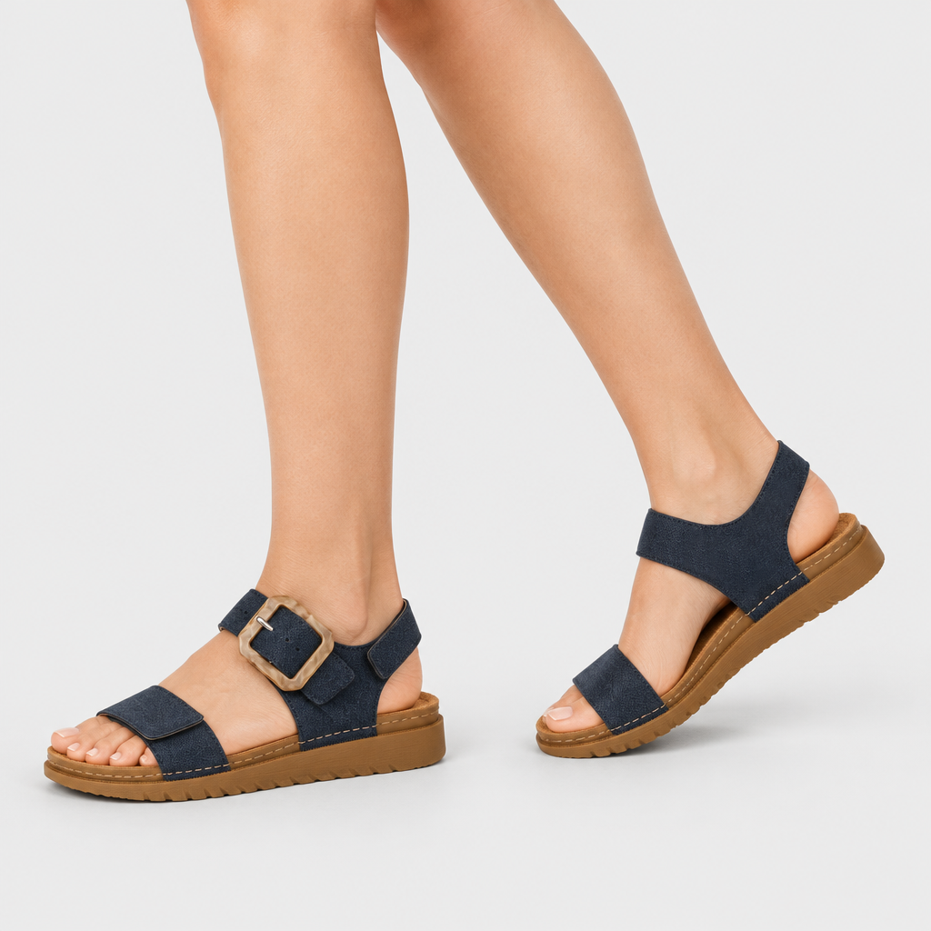 Flexus Bravies Blue Sandal - on-foot view