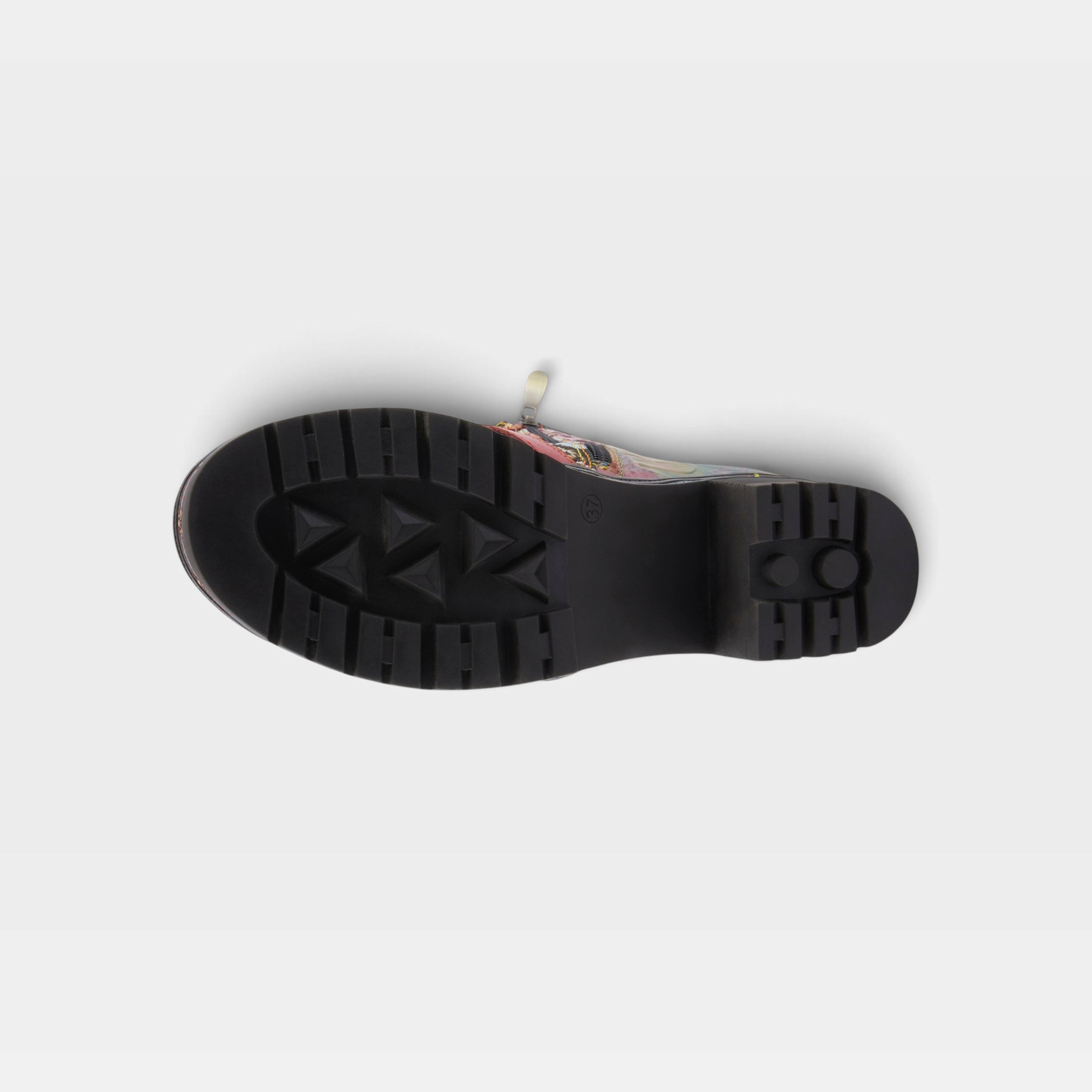 L'Artiste Brazen boots in Grey Multi, outsole view