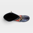 L'Artiste Brazen boots in Navy Multi, top view