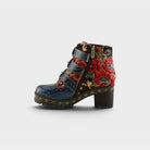 L'Artiste Brazza boots in Navy Multi, side view