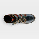 L'Artiste Brazza boots in Navy Multi, top view