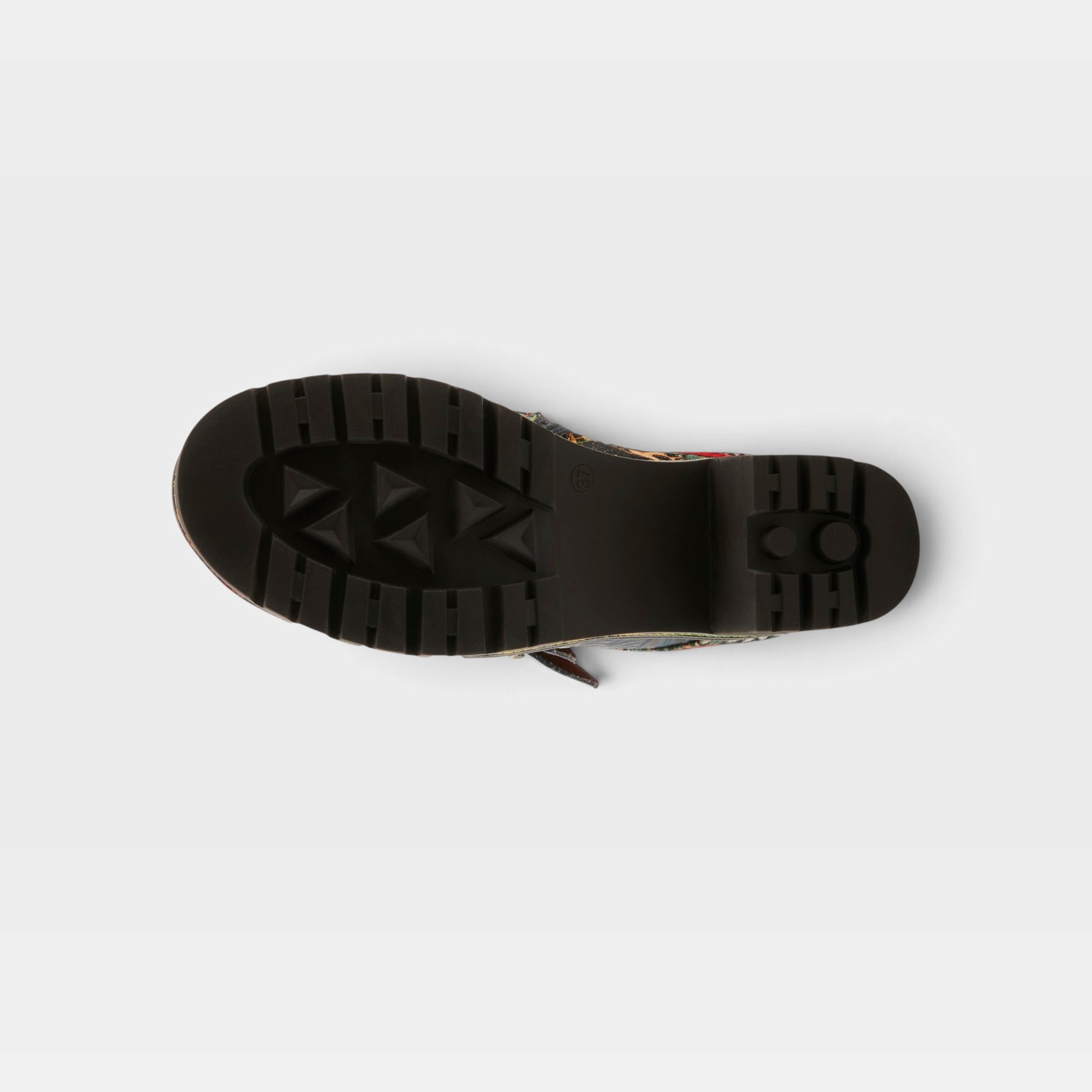 L'Artiste Brazza boots in Navy Multi, outsole view