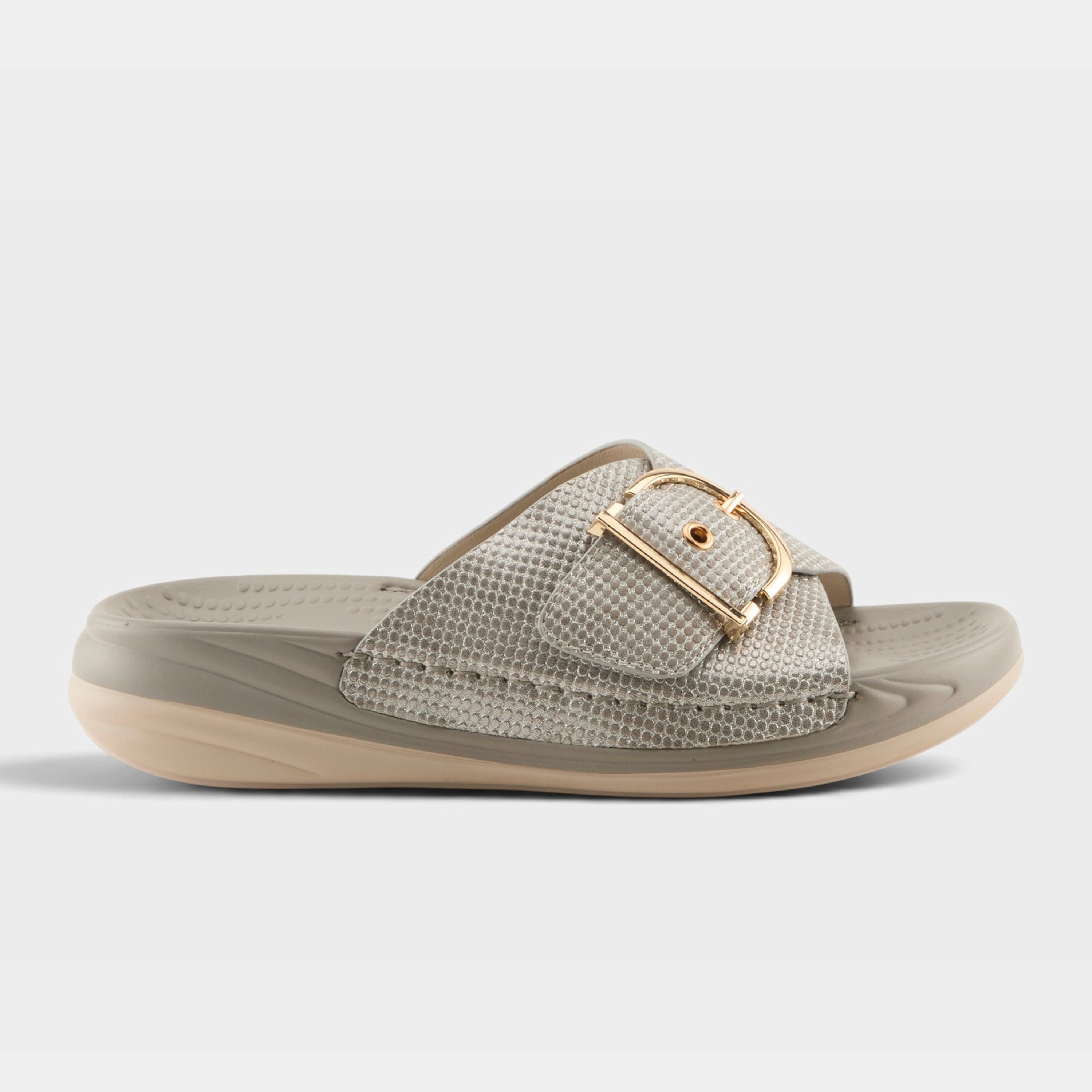 Flexus Brewer Grey Metallic Sandal