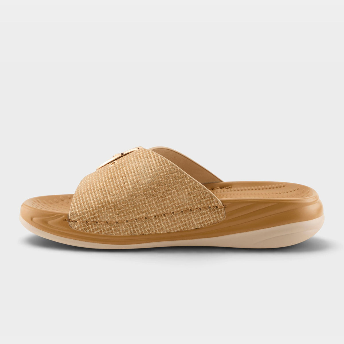 Flexus Brewer Tan Metallic Sandal