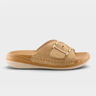 Flexus Brewer Tan Metallic Sandal