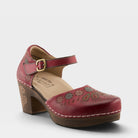 L'Artiste BRIDGITTE SHOES in DARK RED MULTI, front view