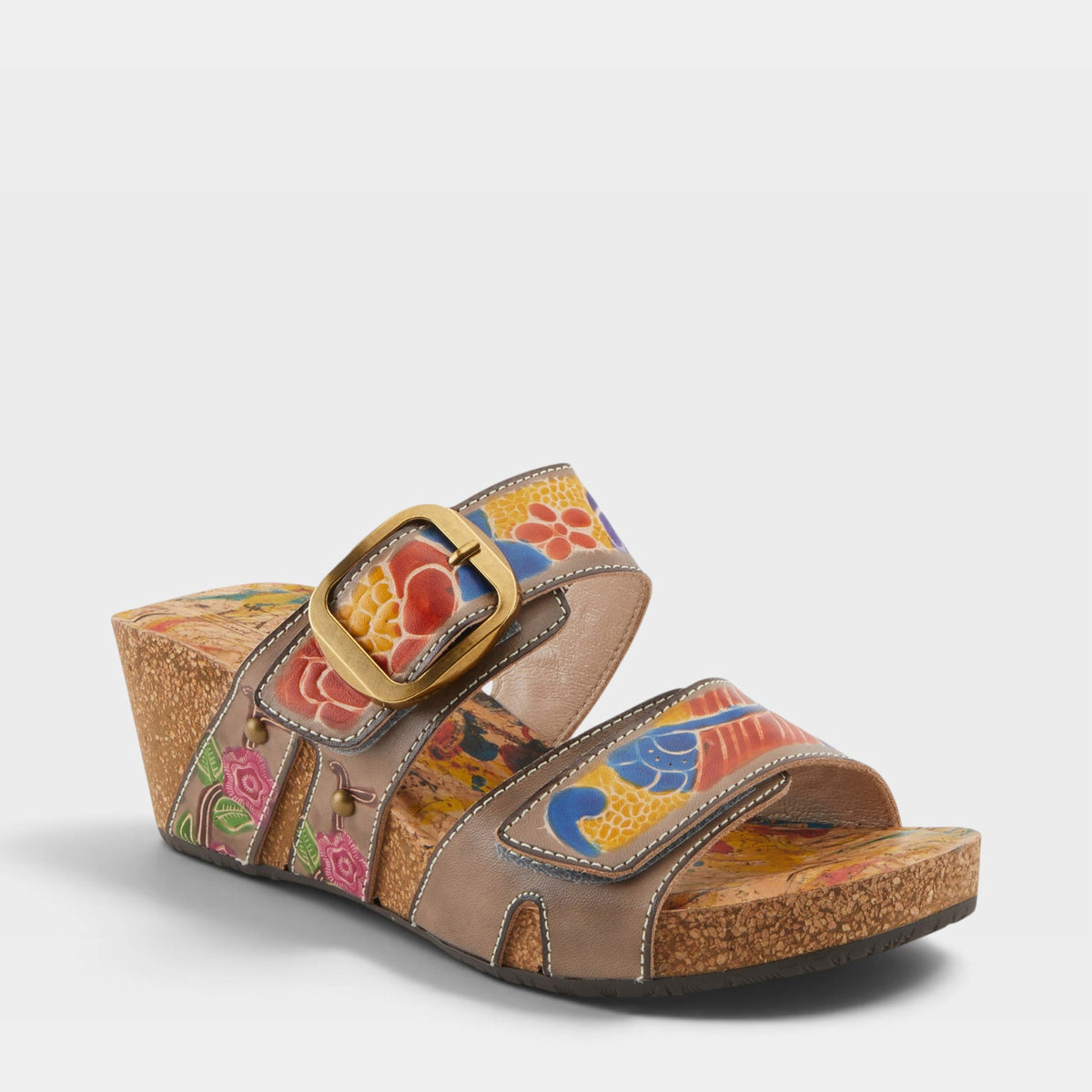 L'Artiste BRISEIS SANDALS in GREY MULTI, front view
