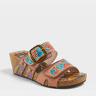 L'Artiste BRISEIS SANDALS in PEACH MULTI, front view