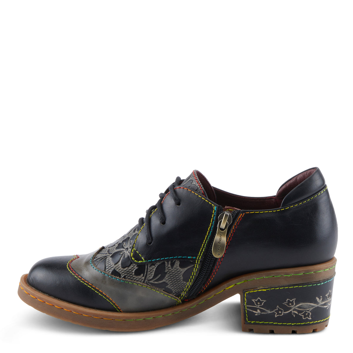 L'Artiste L'ARTISTE BRITEETOE SHOES shoe in blue with handcrafted leather design