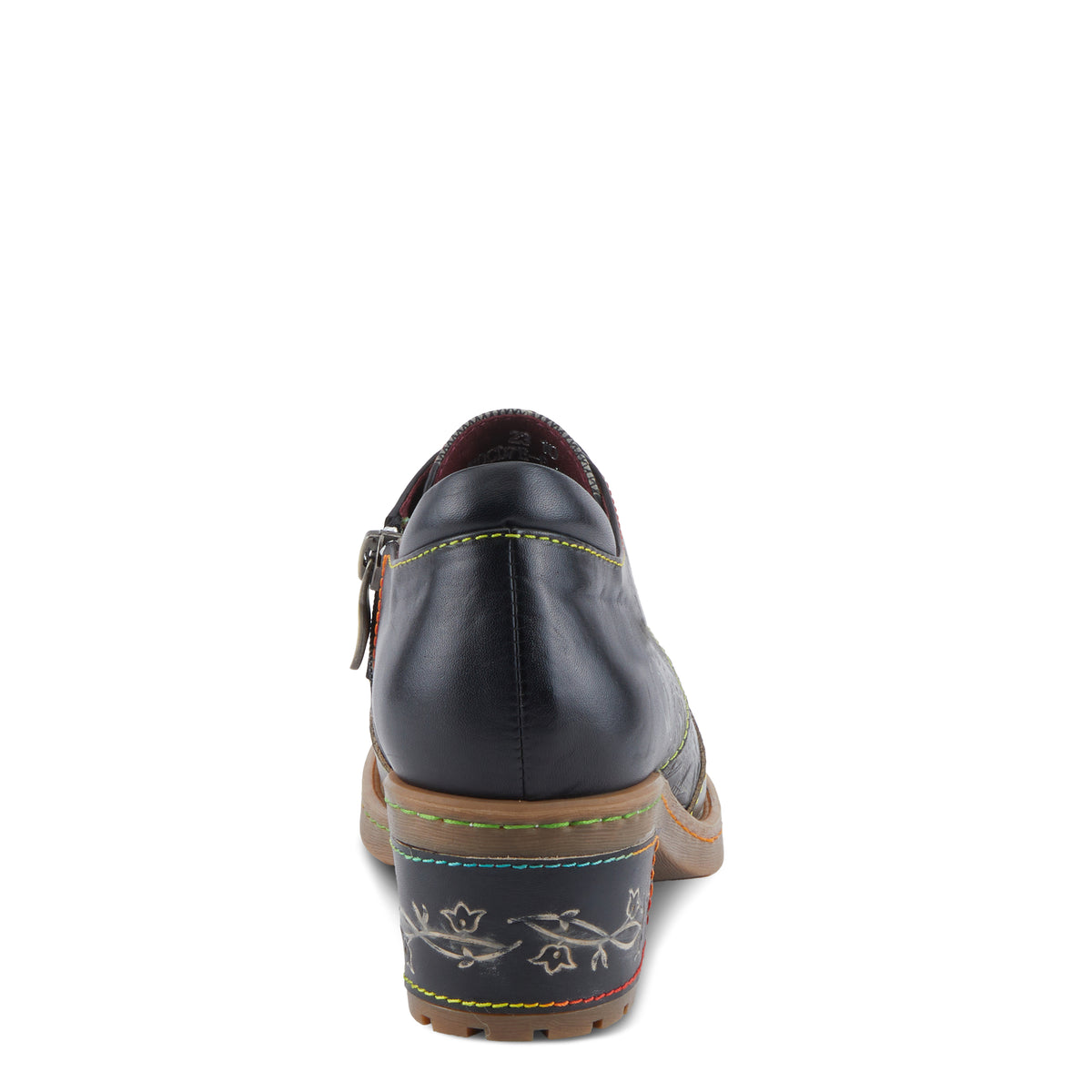 L'Artiste L'ARTISTE BRITEETOE SHOES shoe in dark red with handcrafted leather design