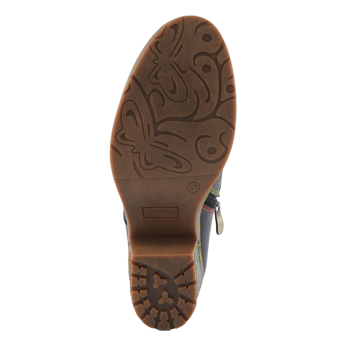 L'Artiste L'ARTISTE BRITEETOE SHOES shoe in dark red with handcrafted leather design