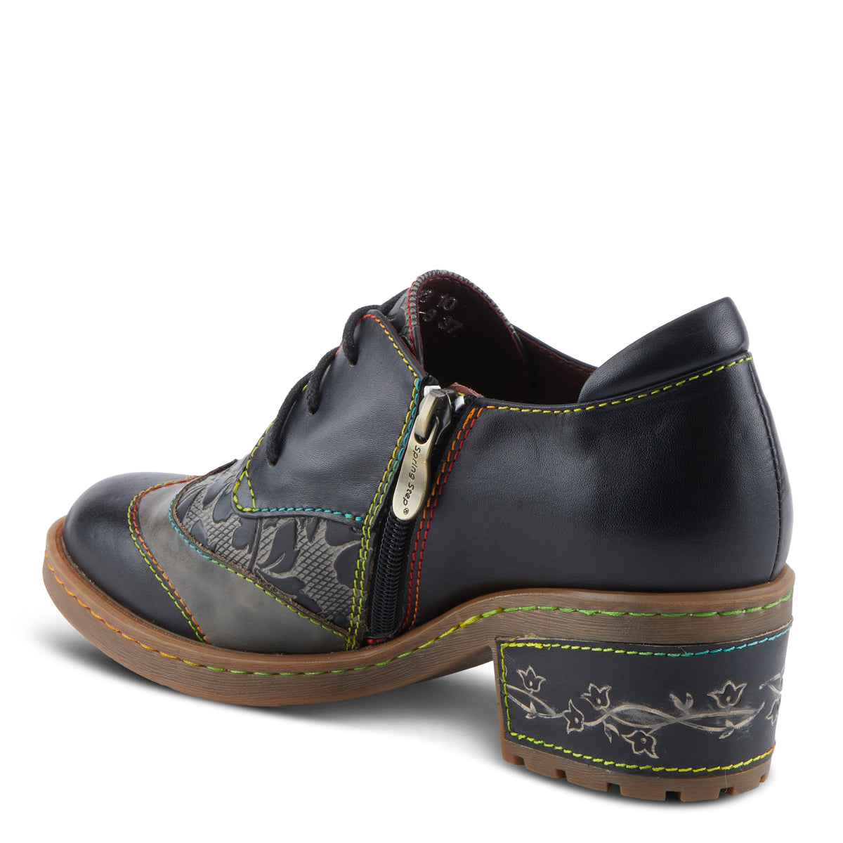 L'Artiste L'ARTISTE BRITEETOE SHOES shoe in dark red with handcrafted leather design