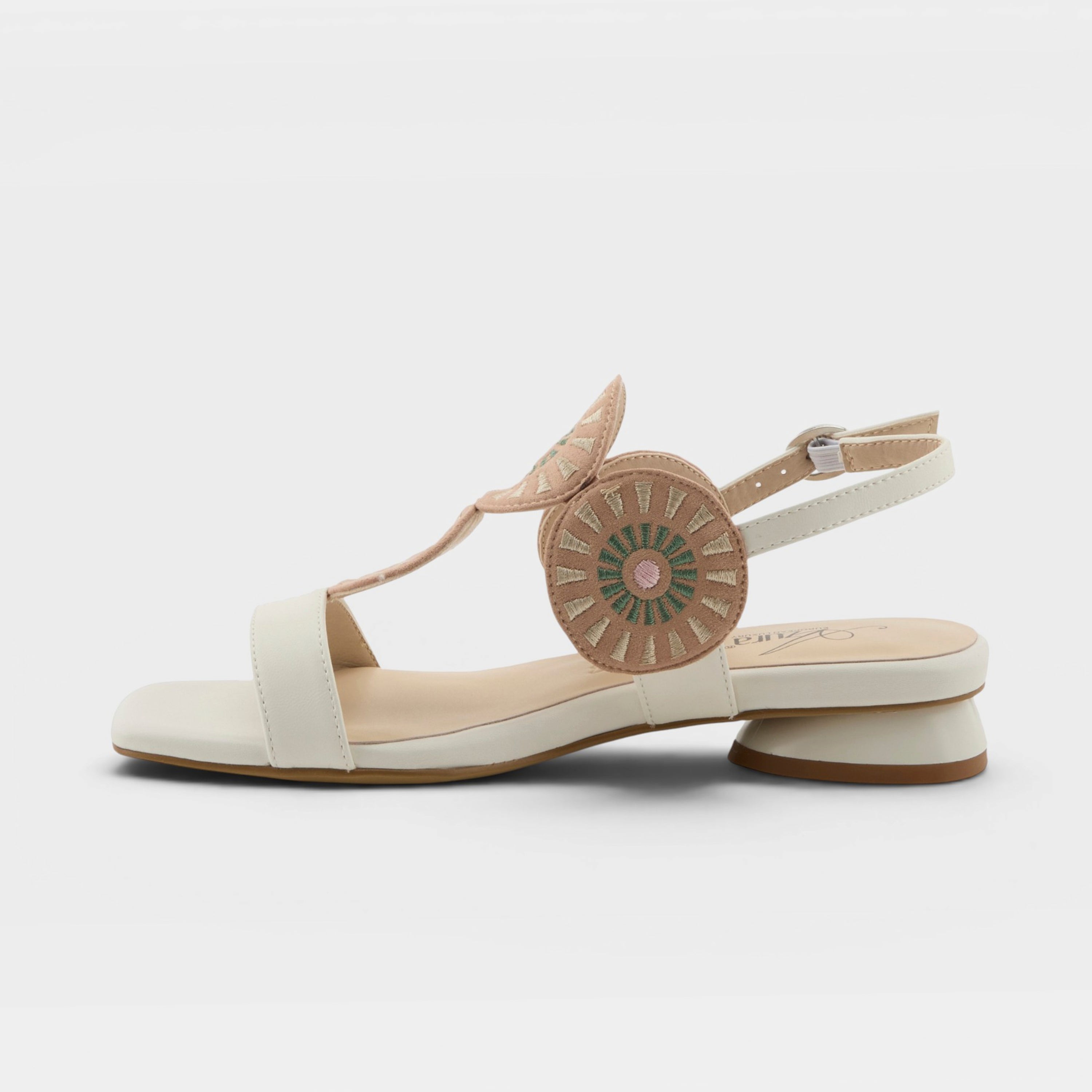 Azura Broider White Multi Sandal