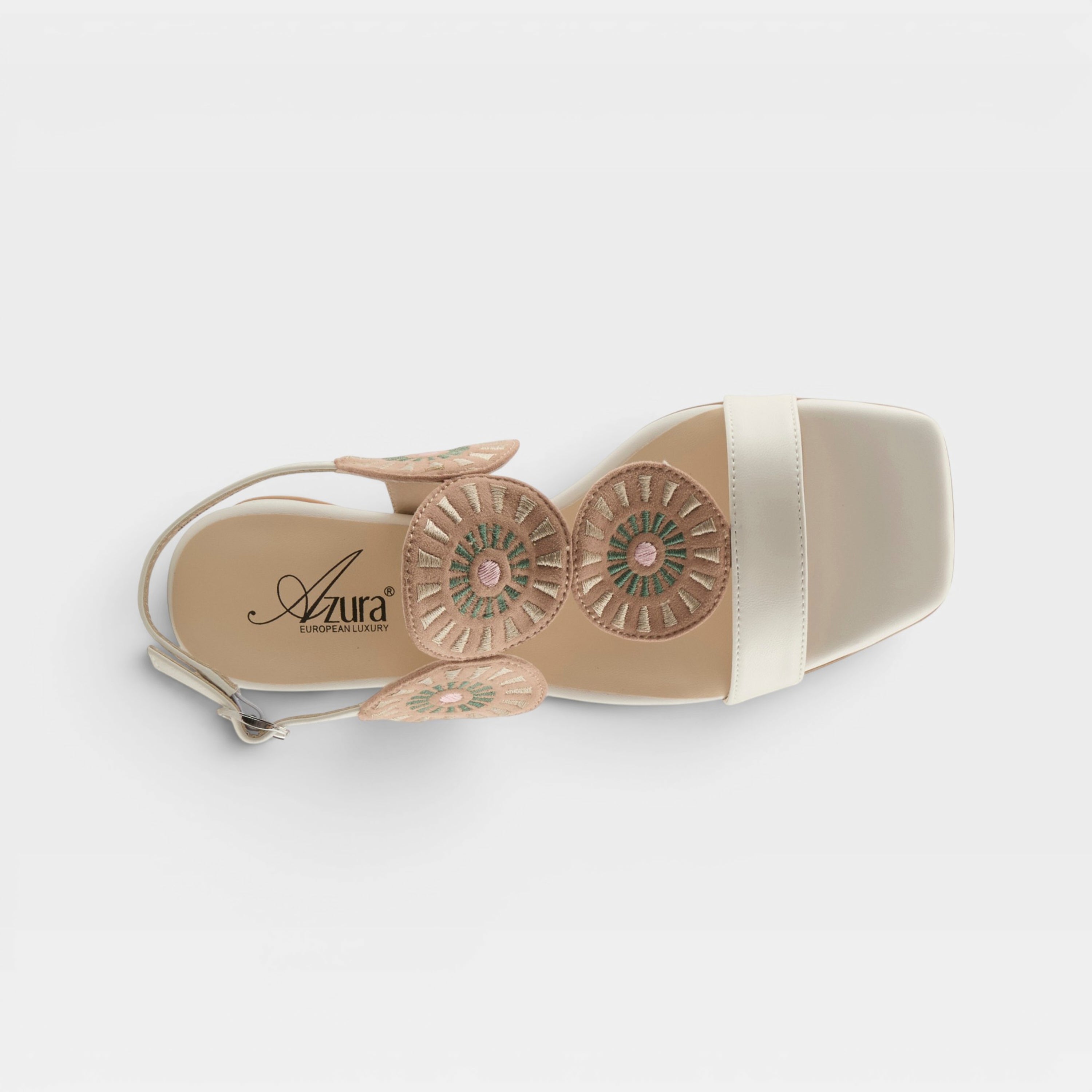 Azura Broider White Multi Sandal